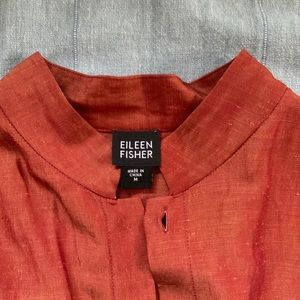 Iridescent Silk & Linen Mandarin Collar 2-Piece